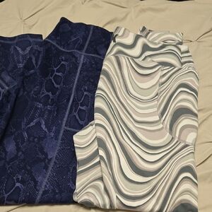 Victoria's Secret Navy Snake-Print & Neutral Swirl Pencil Skirts